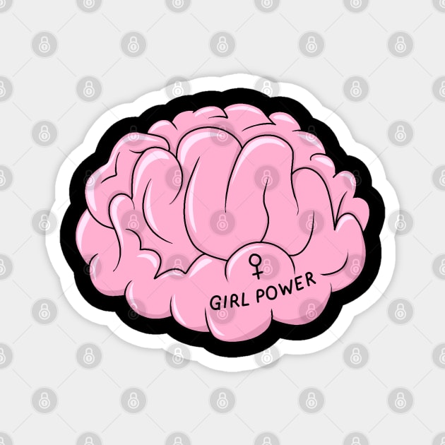 Girl Power Brain Magnet by valentinahramov