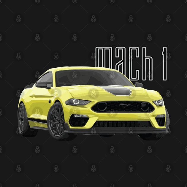 MACH 1 Mustang GT 5.0L V8 Performance Car Yellow by cowtown_cowboy