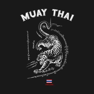 Muay Thai Tiger Sak Yant Tattoo Kickboxing Thailand T-Shirt