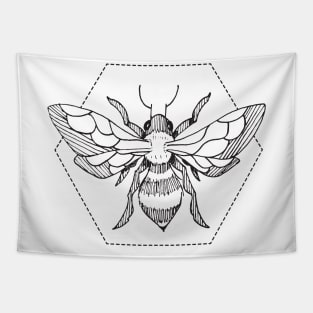 Pen & Ink Bee Tattoo Tapestry