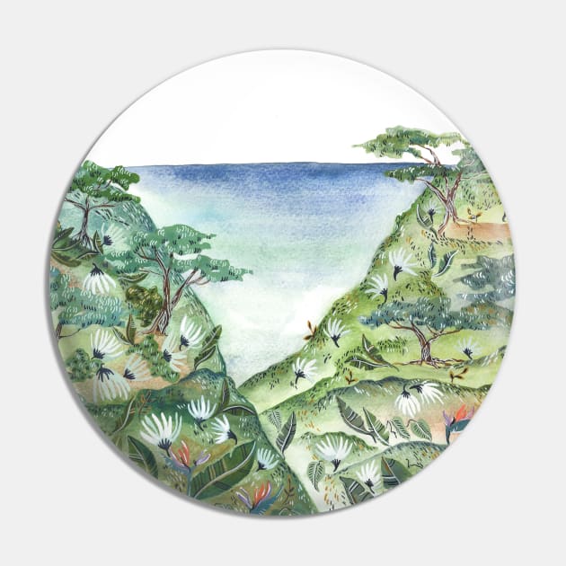 Jungle Watercolor Pin by themintgardener