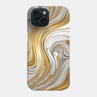 Gold and Silver Abstract Swirls Phone Case