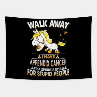 funny appendix cancer grumpy unicorn warrior Tapestry