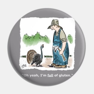 Funny Thanksgiving turkey cartoon Pin