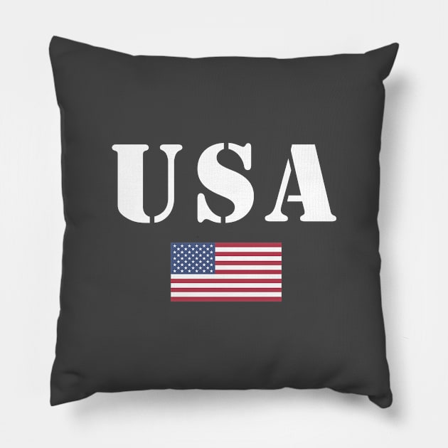 USA vintage Military With United States Flag Pillow by WAADESIGN