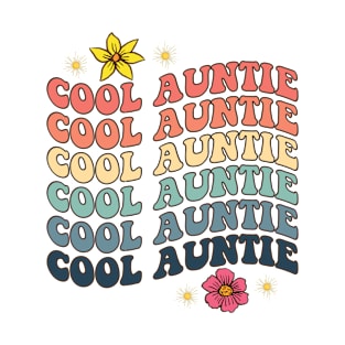 Groovy Floral  Cool Auntie Ideas Gift For Mother Day New Aunt T-Shirt