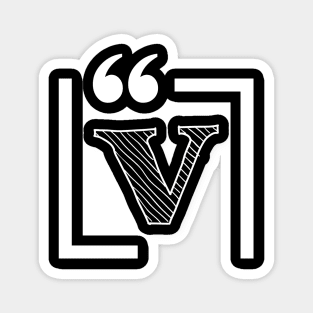 Letter V: Monogram Initial letter v Magnet