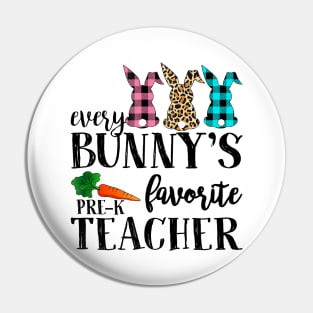 Every Bunny's Favorite Pre-K Teacher Leopard Buffalo Bunny Easter Day Pin