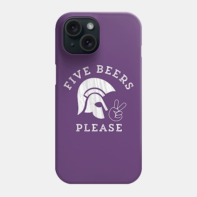 Five Beers Please Roman Centurion Jokes Roman Numerals Phone Case by HuntTreasures