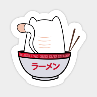 CLUMSY CAT IN THE RAMEN BOWL Magnet