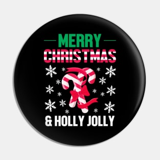 Merry christmas and holly jolly Christmas gift Pin