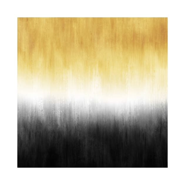 Yellow and Black Painting Brush Strokes Modern Art by NdesignTrend