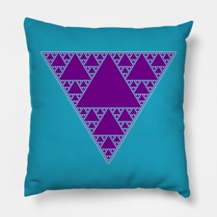 90s Triangle of Teal and Purple Pillow