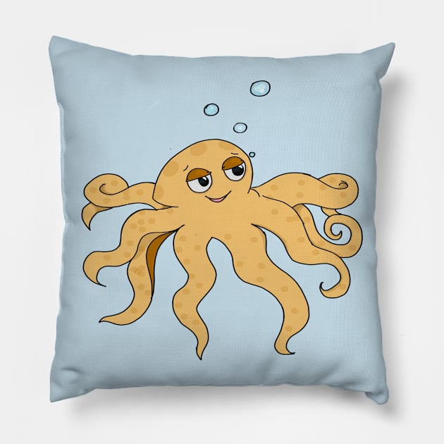 Octopus in Love Pillow by KateVegaVisuarts
