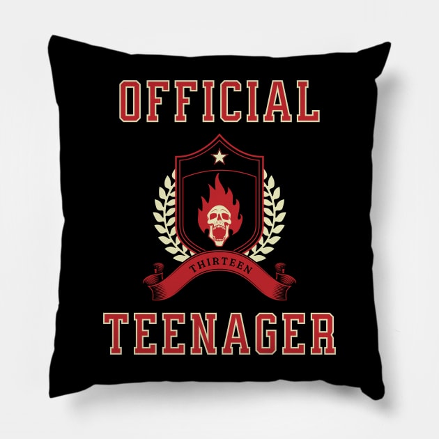 Official Teenager Skull Tee Pillow by little osaka shop