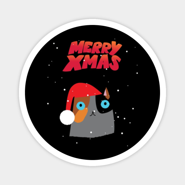 Cool Christmas Kitty Cat With Santa Hat Gifts Cats Magnet