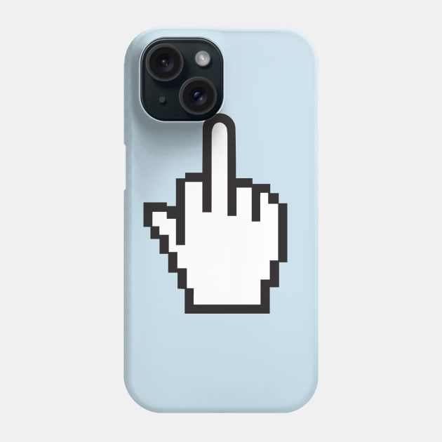 Pixelated Middle Finger T-Shirt Phone Case by dumbshirts