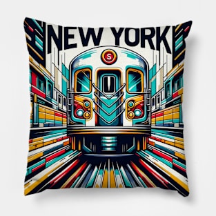 New York Subway story NYC Subway Train Classic T-Shirt Pillow