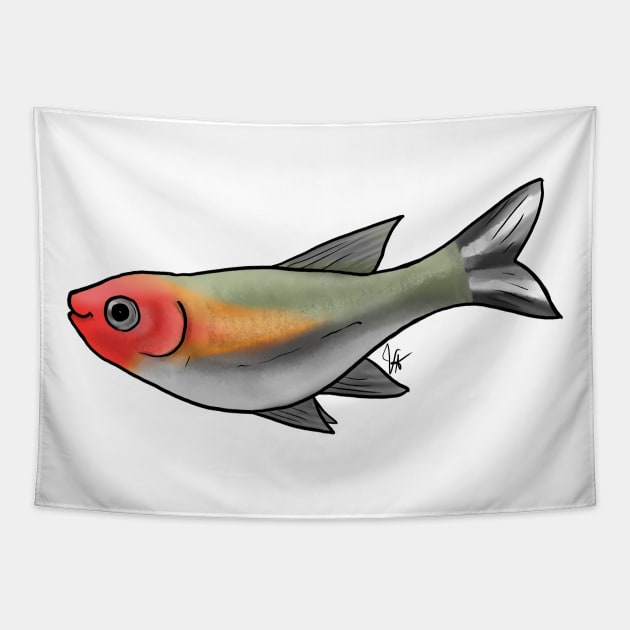 Fish - Tetras - Firehead Tetra Tapestry by Jen's Dogs Custom Gifts and Designs