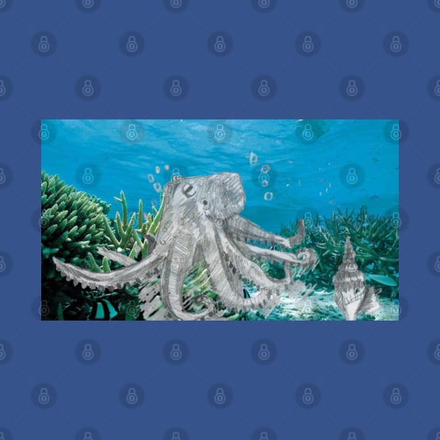 Octopus on the Seabed by Mila-Ola_Art