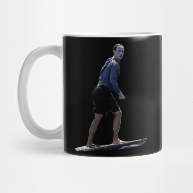 Mark Zuckerberg Surfing with Way Too Much Sunscreen - Surfing - Mug | TeePublic AU
