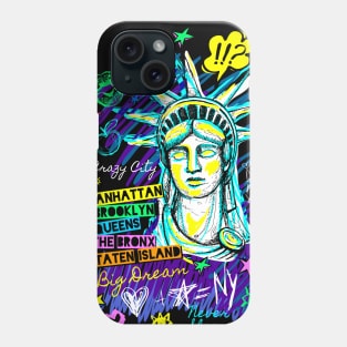 New York City, American liberty, freedom. Cool t-shirt quote trendy street art Phone Case