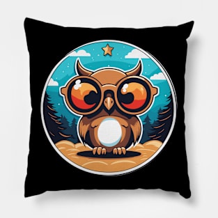 Owl Christmas Drawing Pillow