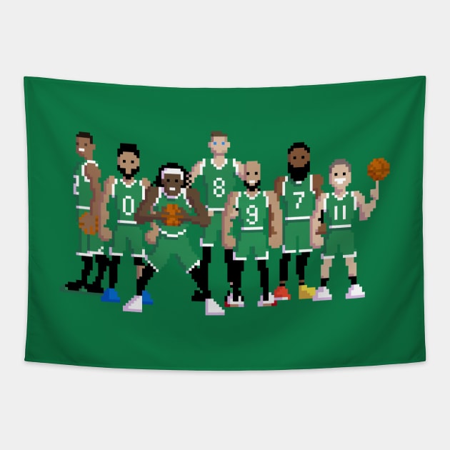 8bit Boston Basketball Squad Tapestry by boothy