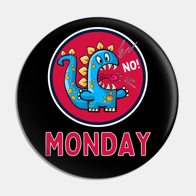 Happy Monday - No! Blue Monster Pin by Ashley-Bee