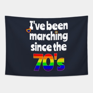 Gay Pride Marching LGBT Seventies Tapestry