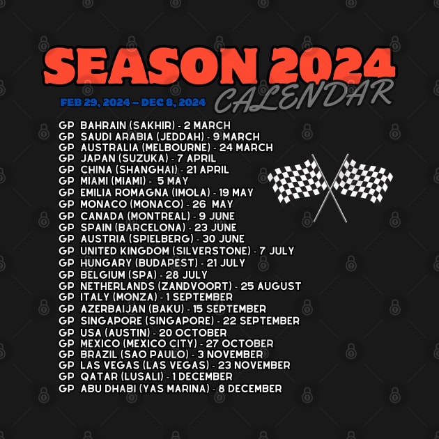 Formula 1 calendar 2024, season 2024 by Pattyld