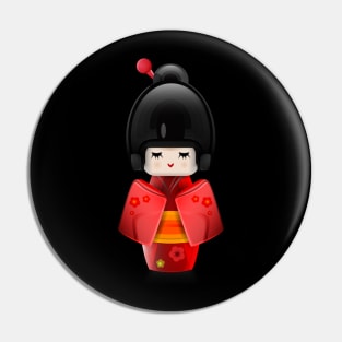 Kokeshi in Red Pin