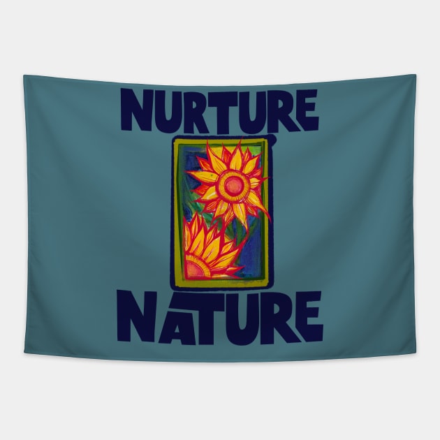 Nurture Nature Sunflower Days Tapestry by bubbsnugg