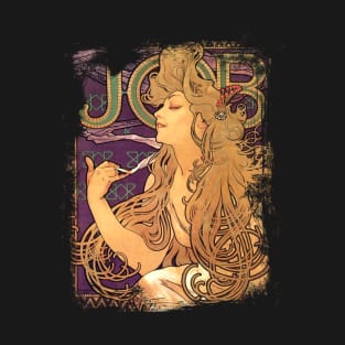 JOB Vintage Alphonse Mucha distressed retro T-Shirt