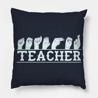 Sign language teacher ASL conversation Pillow