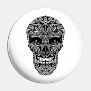 Sugar Skull Day of the Dead Art version #2 black Pin