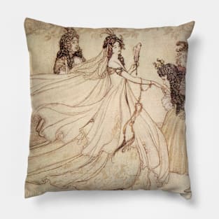 Vintage Fairy Tales, Cinderella by Arthur Rackham Pillow