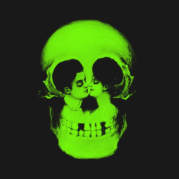 Skull Kiss - Life & Death Optical Illusion Art by Pop Spider Store