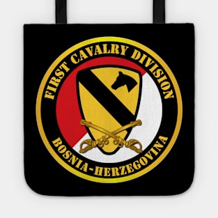 1st Cavalry Div - Red White - Bosnia-Herzegovina Tote