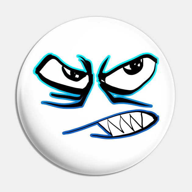 Grumpy Face Pin by Shawnsonart