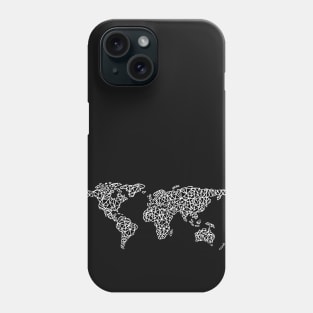 World Map black Phone Case