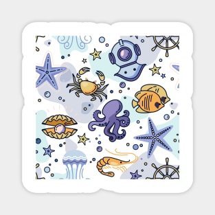 Ocean animals design pattern Magnet