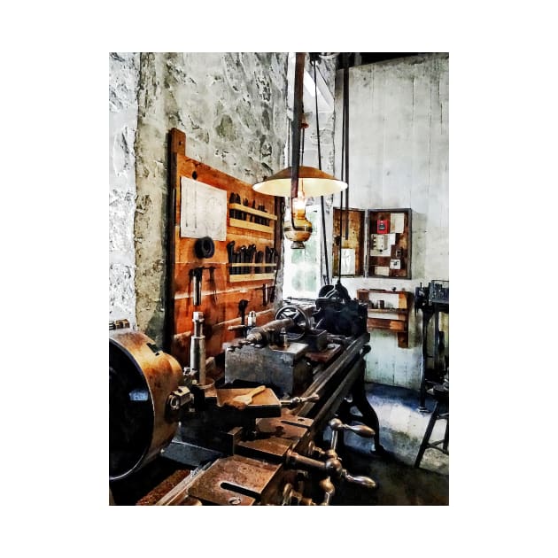 Machinists - Small Lathe in Machine Shop by SusanSavad