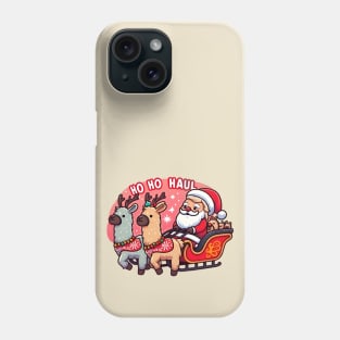 Christmas llama with Santa Phone Case