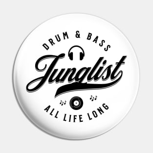 JUNGLIST  - Dnb For Life Font (Black) Pin