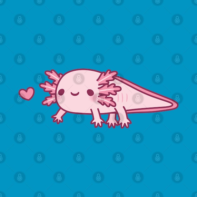 Cute Little Pink Axolotl Doodle by rustydoodle