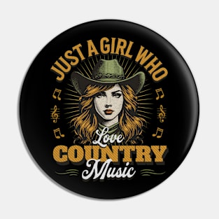 Just A Girl Who Loves Country Music Tee | Country Music Fan & Concert Goer Pin