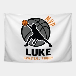 Luke MVP Custom Player Basketball Prodigy Your Name Tapestry