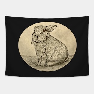 Sepia Bunny Rabbit Tapestry