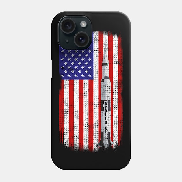 50th Anniversary Moon Landing Apollo 11 US Flag T-Shirt Phone Case by Dr_Squirrel